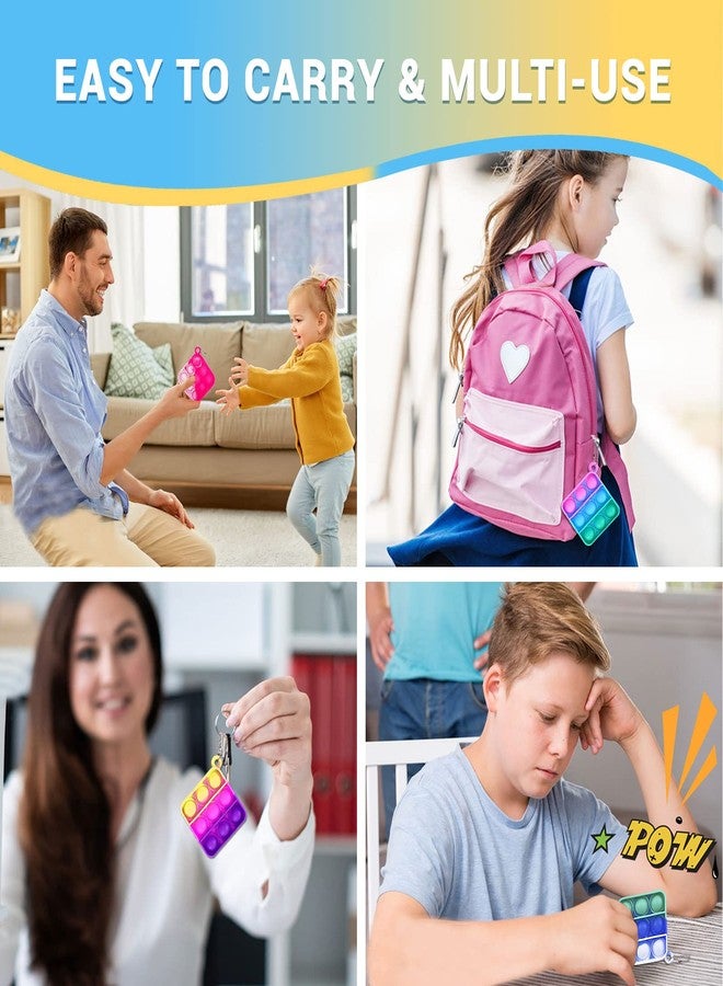 BicMan 128 Pcs Valentine Party Favors for Kids Valentine's Day Gifts Sensory Fidget Toys for Kids Mini Push Pop Keychain Pop it Treasure Box Classroom Goodie Bags Stocking Stuffers Classroom Pinata Fillers - Image 3